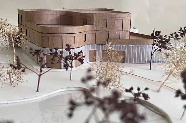 Schulbiologiezentrum Nahaufnahme eines architektonischen Modells